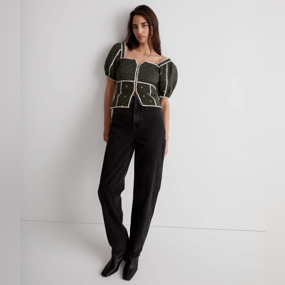 Madewell Patchwork Puff-Sleeve Top - image 2